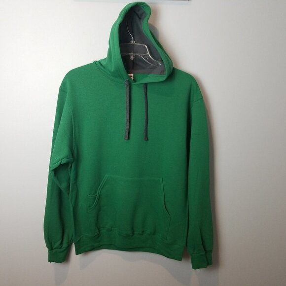 Fruit Of The Loom Oversized Green Hoodie Men's Medium - Picture 1 of 11